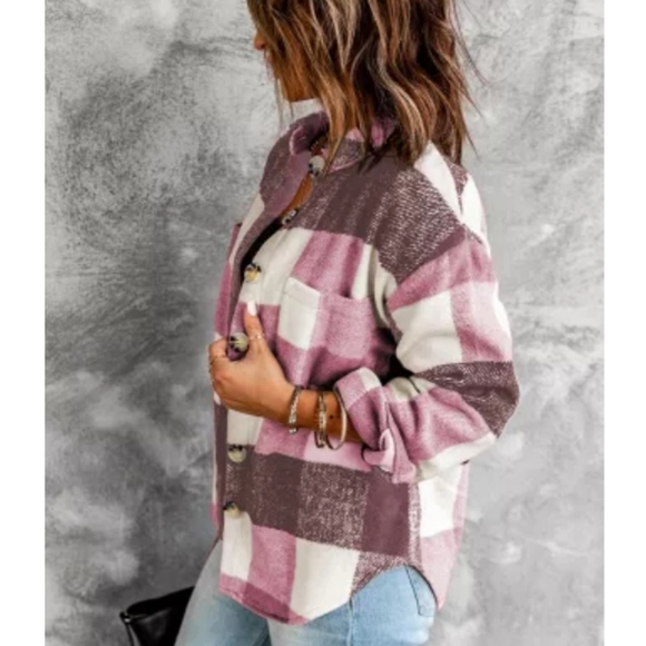 1 xl left💞NEW boutique plaid shirt jacket - Picture 3 of 16